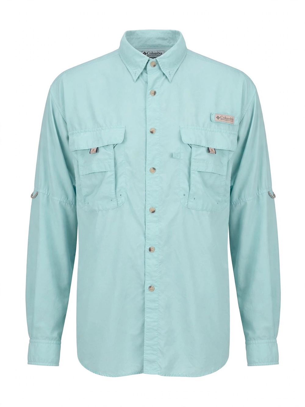 Columbia Men's PFG Vented Button-Up Shirt Large Long Sleeve Blue Fishing Outdoo